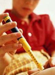 Child taking and Insulin Shot