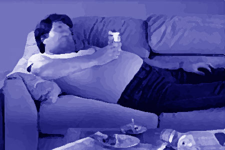 Man lying on couch