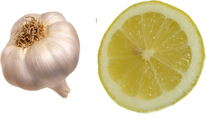 A Garlic Bulb and Lemon