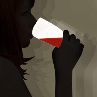 Girl  Drinking Silhouette