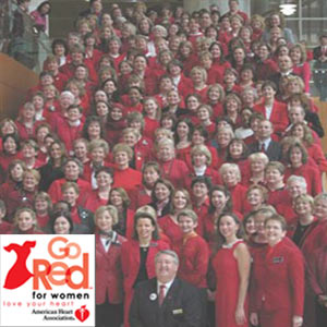 Go red logo and participants
