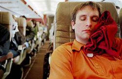 A passenger experiencing a Jet Lag