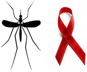 Mosquito and AIDS Ribbon