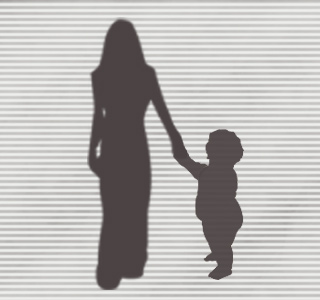 Mother, Child Silhouette