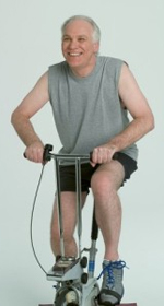 An Elderly Man on a Cycle