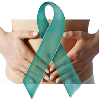 Blue ribbon for ovarian cancer
