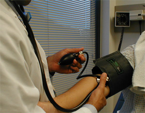 Blood Pressure being checked