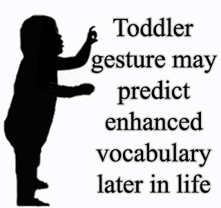 Toddler pointing silhouette