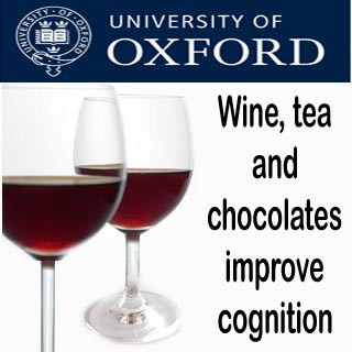 Oxford University logo, wine glasses